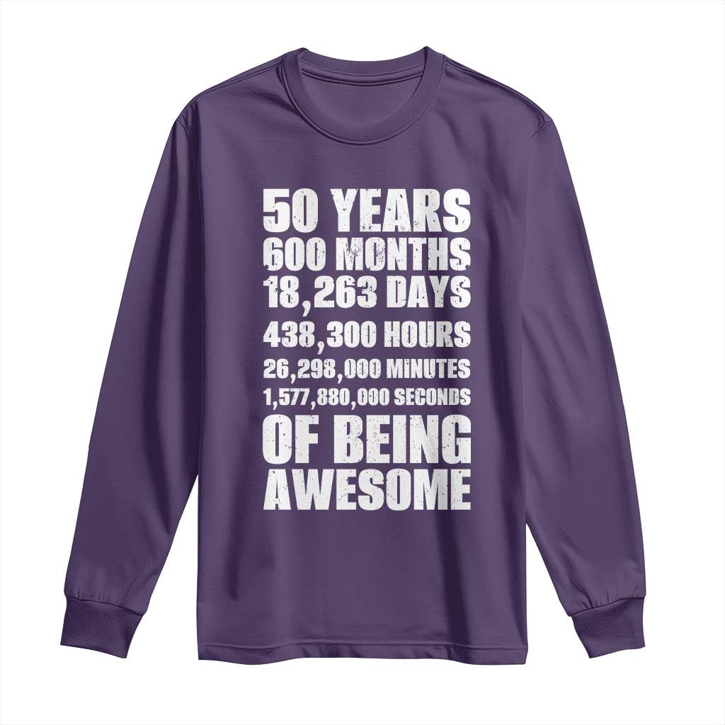 50 Years Of Being Awesome Long Sleeve Shirt 50th Birthday Gift Idea