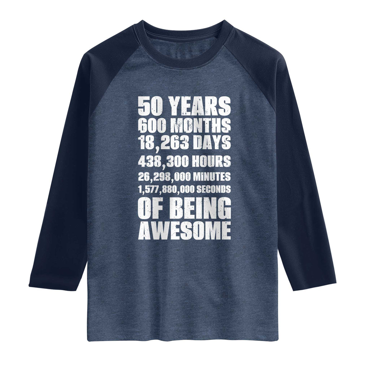 50 Years Of Being Awesome Raglan Shirt 50th Birthday Gift Idea