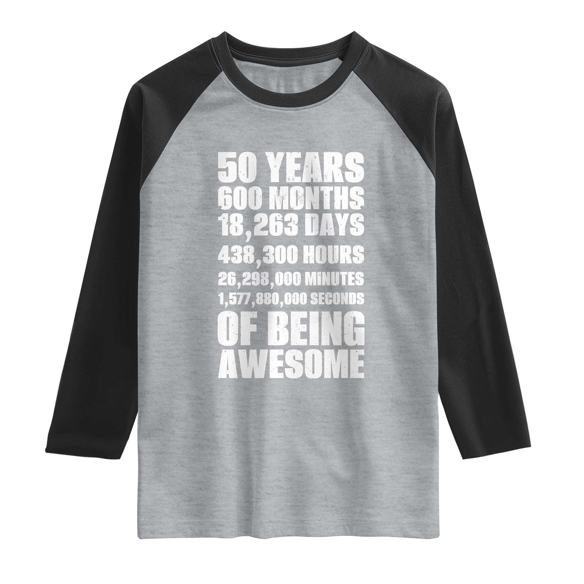 50 Years Of Being Awesome Raglan Shirt 50th Birthday Gift Idea