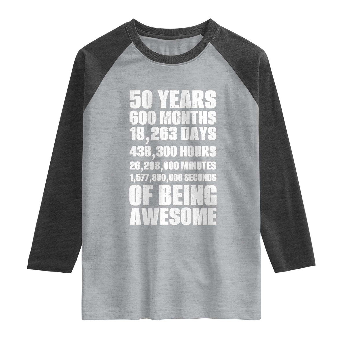 50 Years Of Being Awesome Raglan Shirt 50th Birthday Gift Idea
