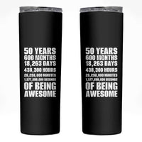 50 Years Of Being Awesome Skinny Tumbler 50th Birthday Gift Idea