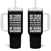 50 Years Of Being Awesome Tumbler With Handle 50th Birthday Gift Idea