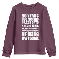 50 Years Of Being Awesome Youth Sweatshirt 50th Birthday Gift Idea