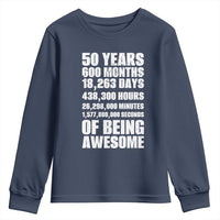 50 Years Of Being Awesome Youth Sweatshirt 50th Birthday Gift Idea