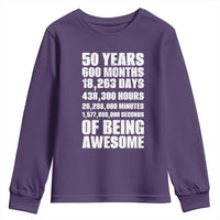 50 Years Of Being Awesome Youth Sweatshirt 50th Birthday Gift Idea