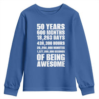 50 Years Of Being Awesome Youth Sweatshirt 50th Birthday Gift Idea