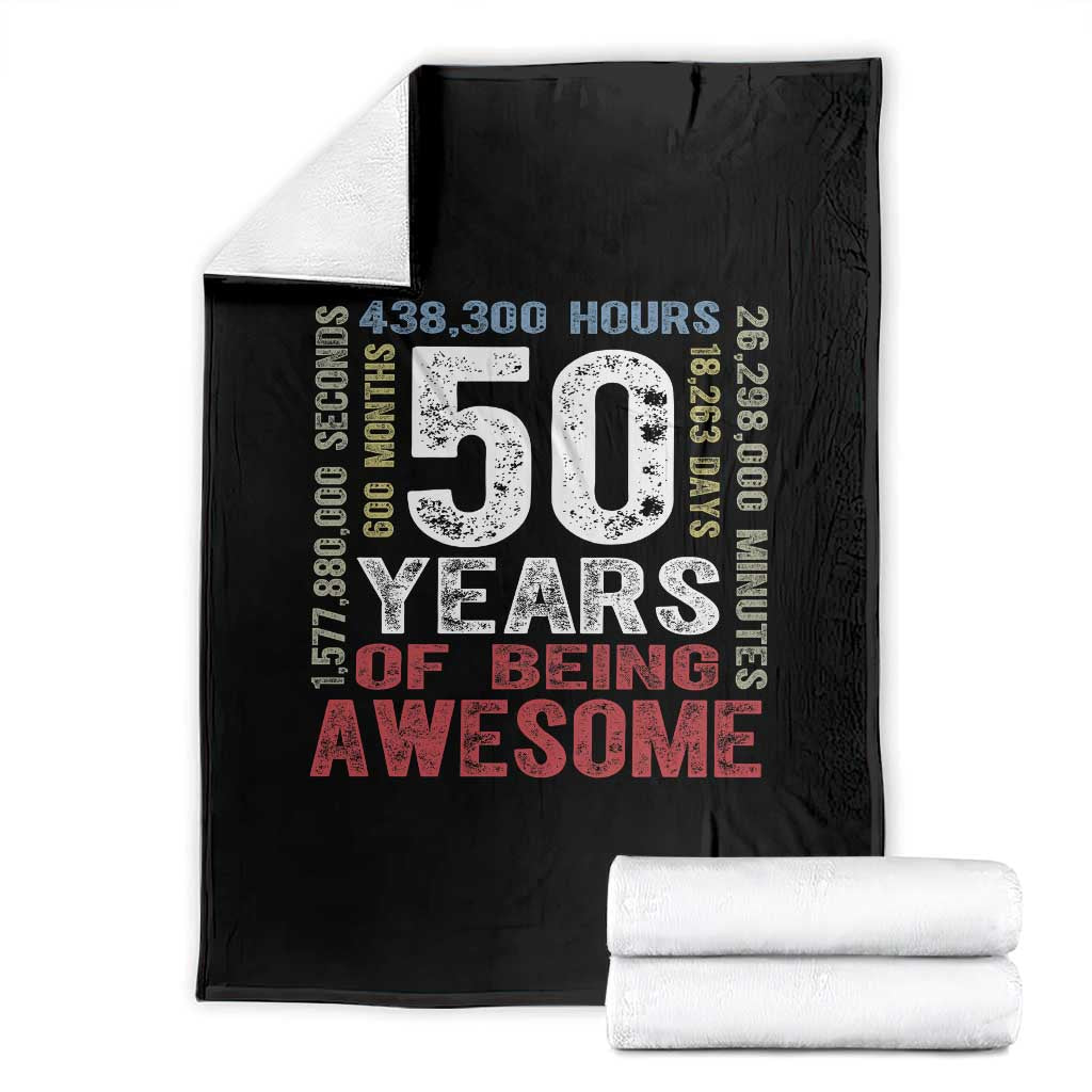 Vintage 50 Years Of Being Awesome Throw Blanket 50th Birthday Legend Gift Idea