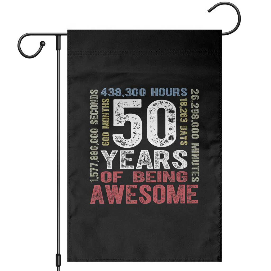 Vintage 50 Years Of Being Awesome Garden Flag 50th Birthday Legend Gift Idea