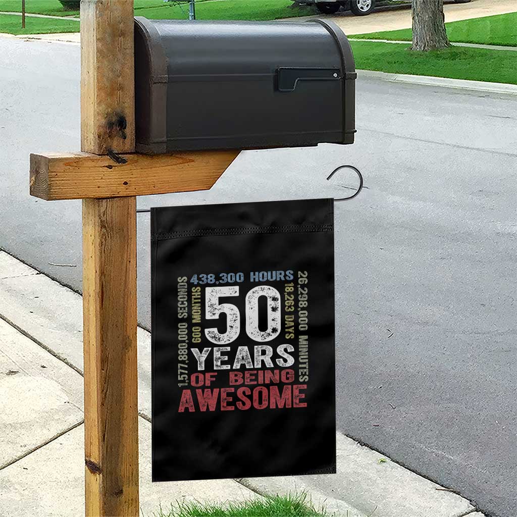Vintage 50 Years Of Being Awesome Garden Flag 50th Birthday Legend Gift Idea