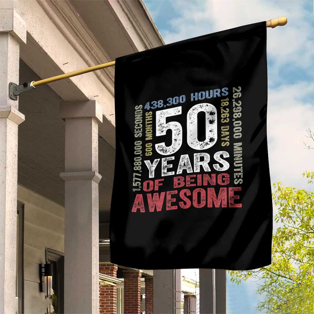 Vintage 50 Years Of Being Awesome Garden Flag 50th Birthday Legend Gift Idea