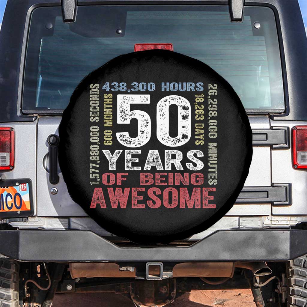 Vintage 50 Years Of Being Awesome Spare Tire Cover 50th Birthday Legend Gift Idea