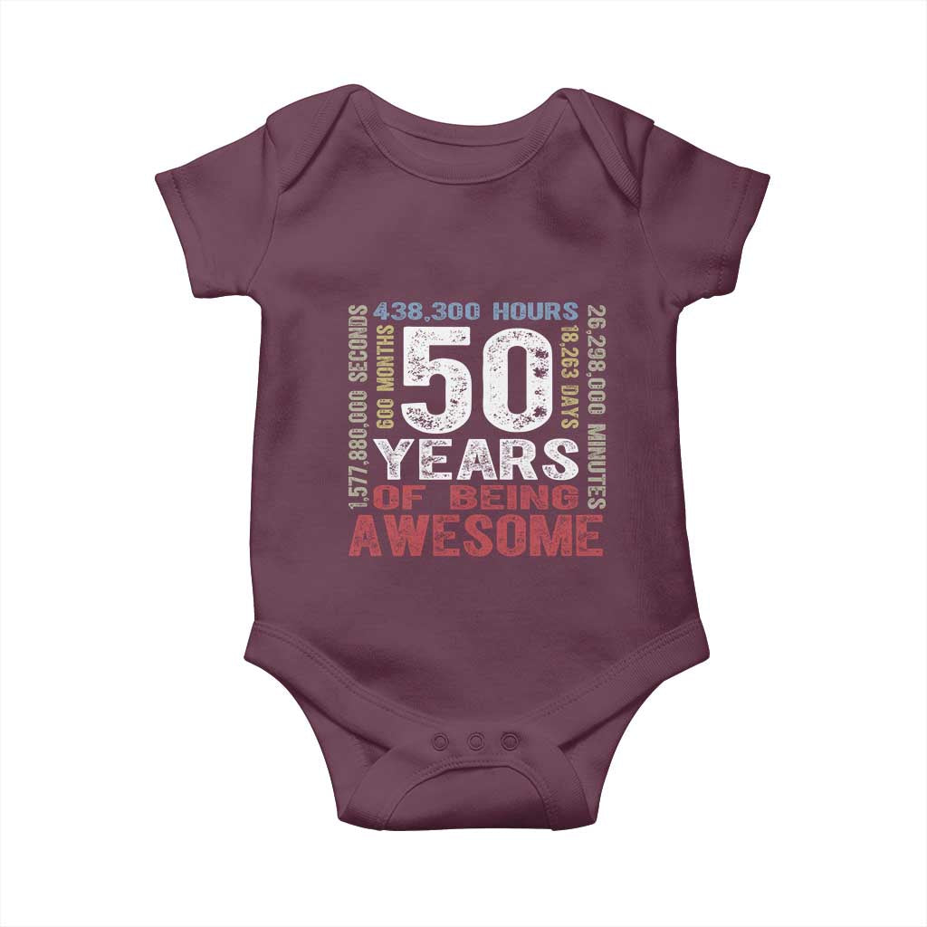Vintage 50 Years Of Being Awesome Baby Onesie 50th Birthday Legend Gift Idea
