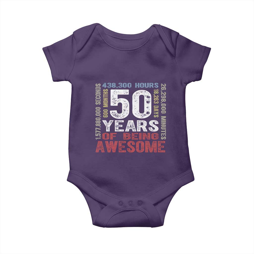 Vintage 50 Years Of Being Awesome Baby Onesie 50th Birthday Legend Gift Idea
