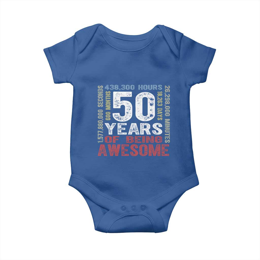 Vintage 50 Years Of Being Awesome Baby Onesie 50th Birthday Legend Gift Idea