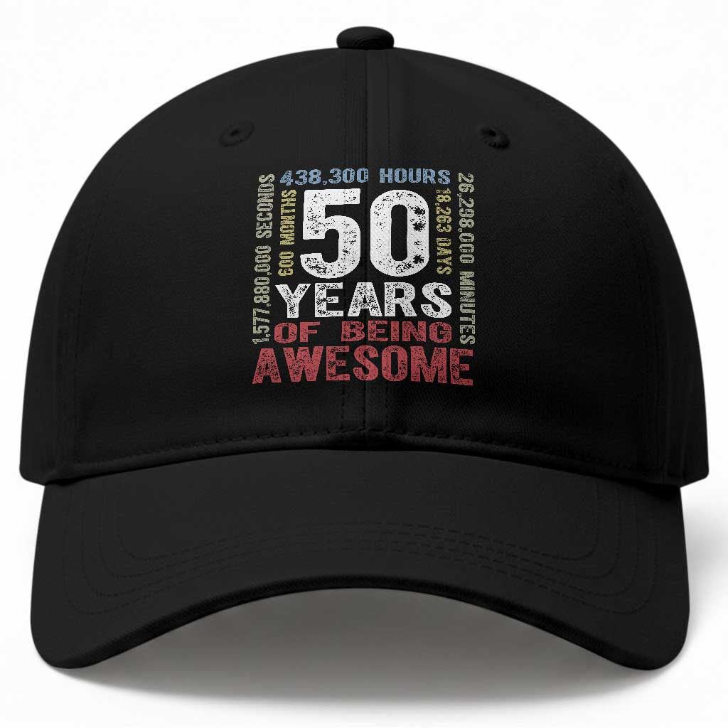 Vintage 50 Years Of Being Awesome Baseball Cap 50th Birthday Legend Gift Idea