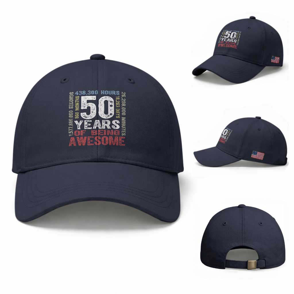 Vintage 50 Years Of Being Awesome Baseball Cap 50th Birthday Legend Gift Idea