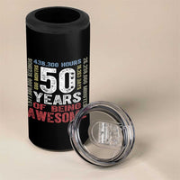 Vintage 50 Years Of Being Awesome 4 in 1 Can Cooler Tumbler 50th Birthday Legend Gift Idea
