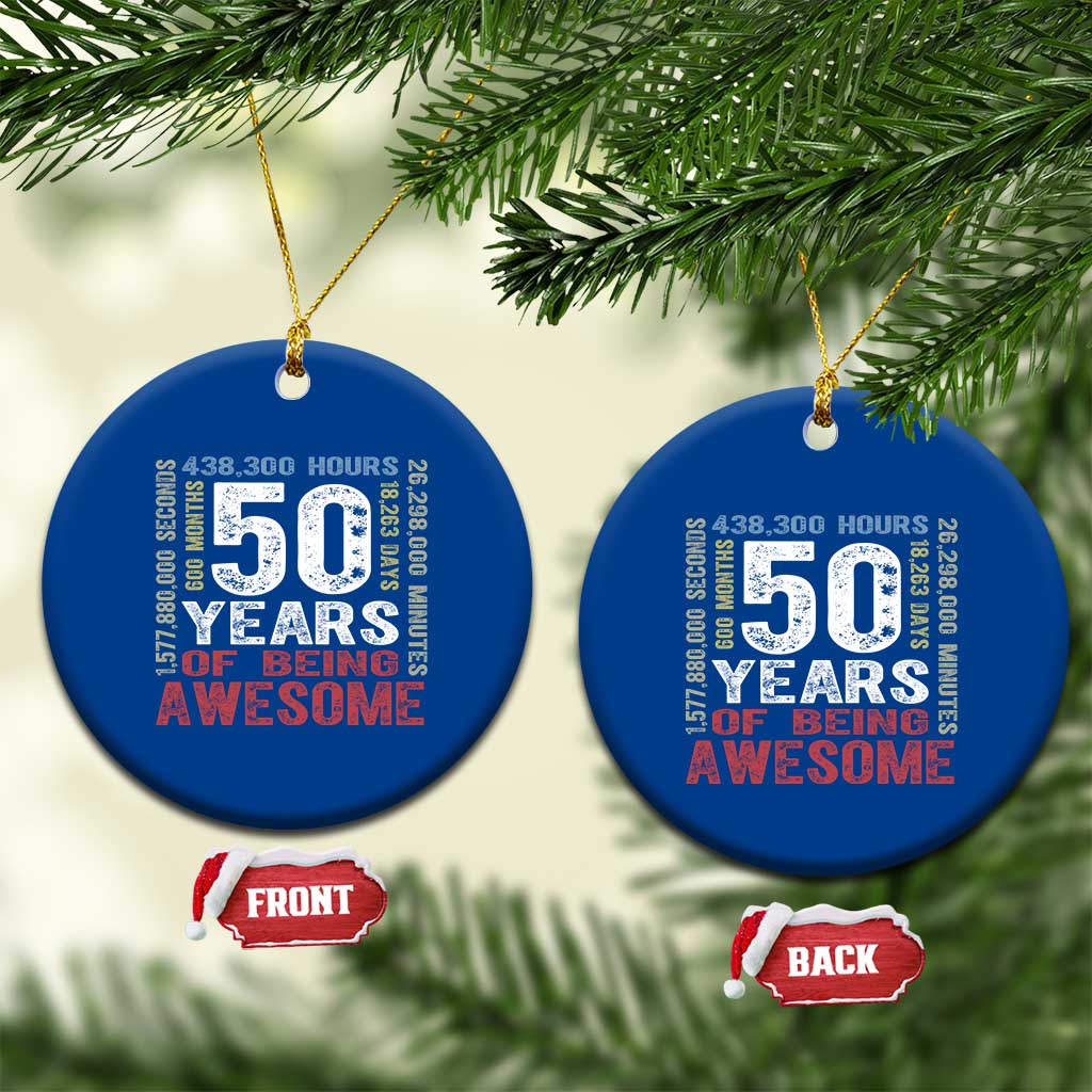 Vintage 50 Years Of Being Awesome Ceramic Ornament 50th Birthday Legend Gift Idea