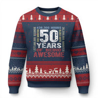 Vintage 50 Years Of Being Awesome Ugly Christmas Sweater 50th Birthday Legend Gift Idea