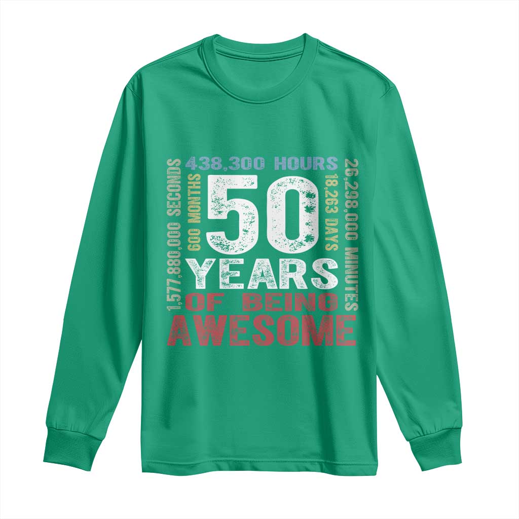Vintage 50 Years Of Being Awesome Long Sleeve Shirt 50th Birthday Legend Gift Idea
