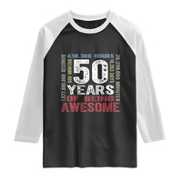 Vintage 50 Years Of Being Awesome Raglan Shirt 50th Birthday Legend Gift Idea