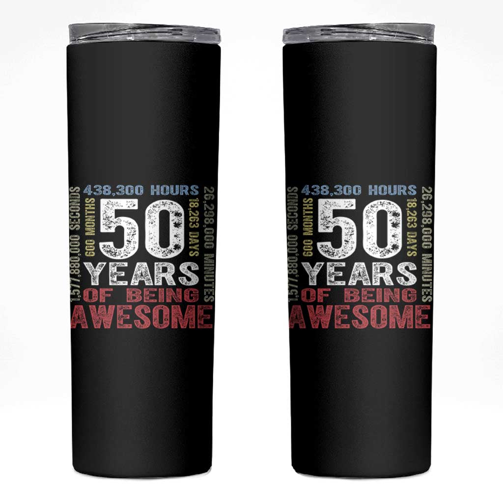 Vintage 50 Years Of Being Awesome Skinny Tumbler 50th Birthday Legend Gift Idea