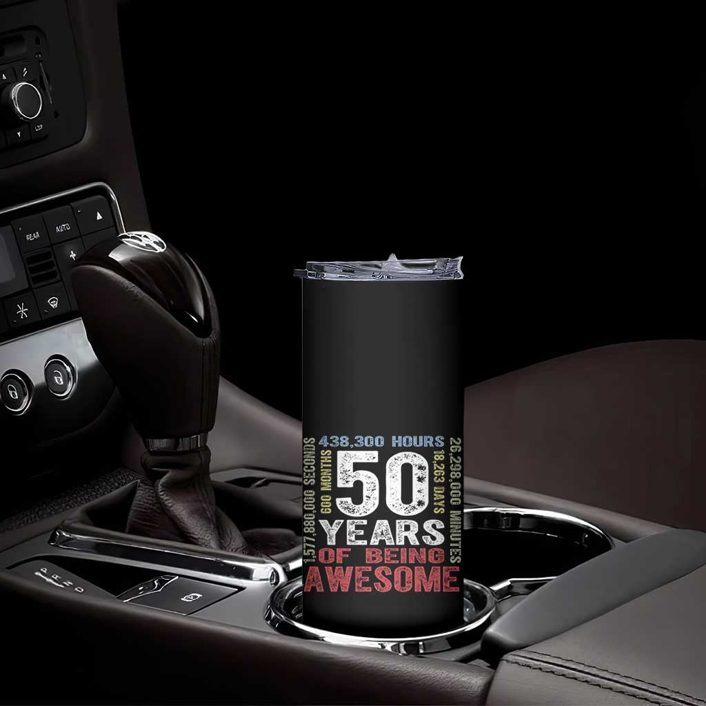 Vintage 50 Years Of Being Awesome Skinny Tumbler 50th Birthday Legend Gift Idea