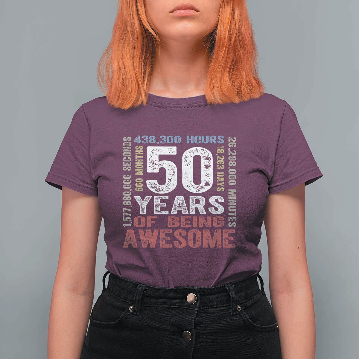 Vintage 50 Years Of Being Awesome T Shirt For Women 50th Birthday Legend Gift Idea