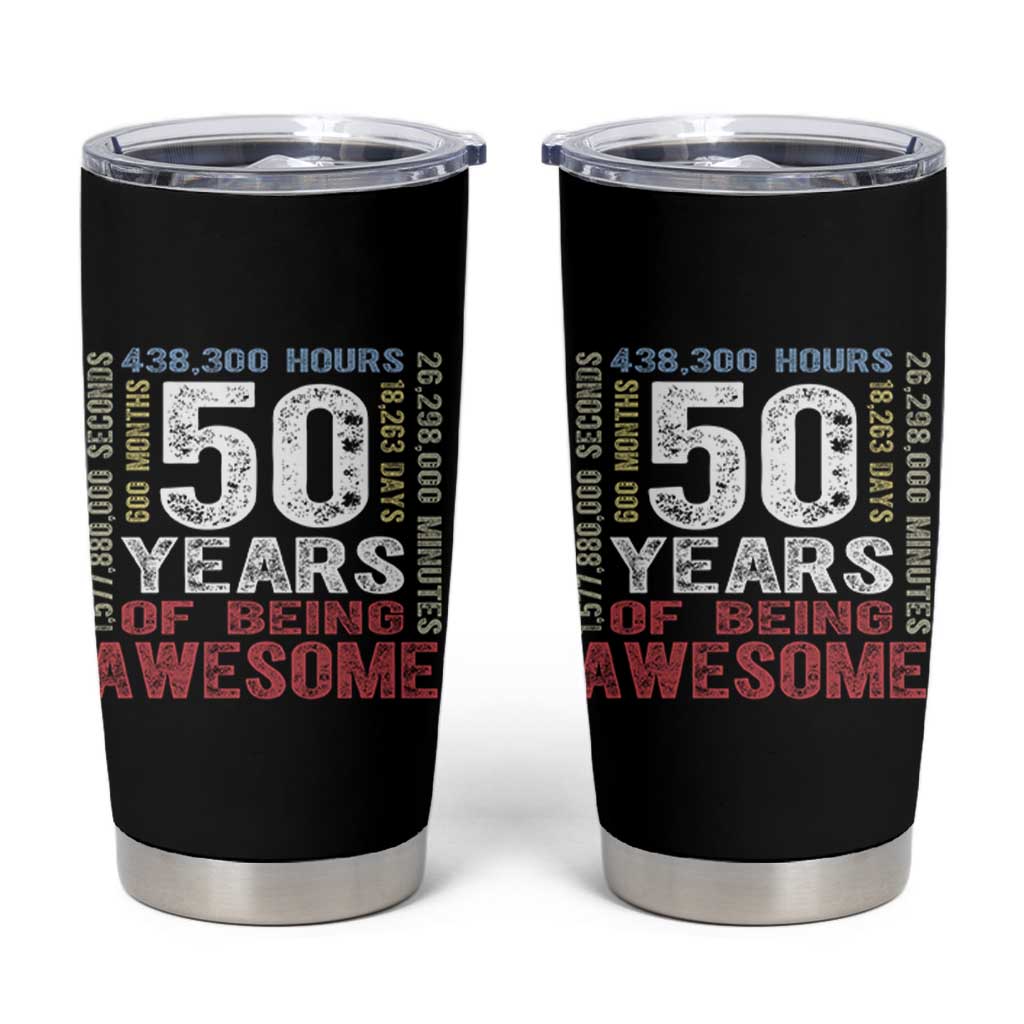Vintage 50 Years Of Being Awesome Tumbler Cup 50th Birthday Legend Gift Idea