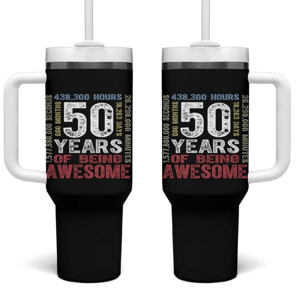 Vintage 50 Years Of Being Awesome Tumbler With Handle 50th Birthday Legend Gift Idea