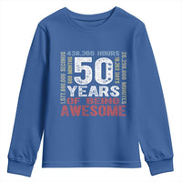 Vintage 50 Years Of Being Awesome Youth Sweatshirt 50th Birthday Legend Gift Idea