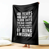40 Years of Being Awesome Throw Blanket Vintage 1986 Fortieth Birthday Graphic