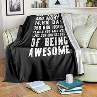 40 Years of Being Awesome Throw Blanket Vintage 1986 Fortieth Birthday Graphic
