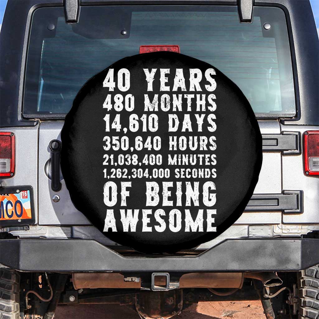 40 Years of Being Awesome Spare Tire Cover Vintage 1986 Fortieth Birthday Graphic