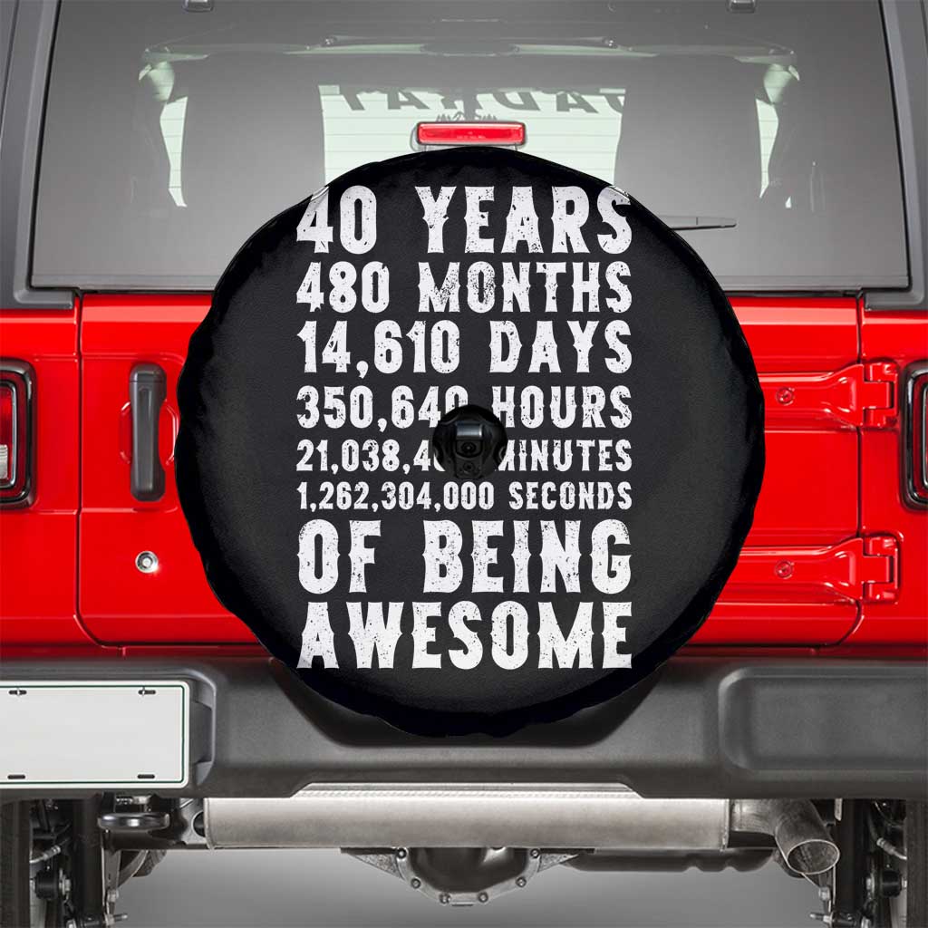 40 Years of Being Awesome Spare Tire Cover Vintage 1986 Fortieth Birthday Graphic