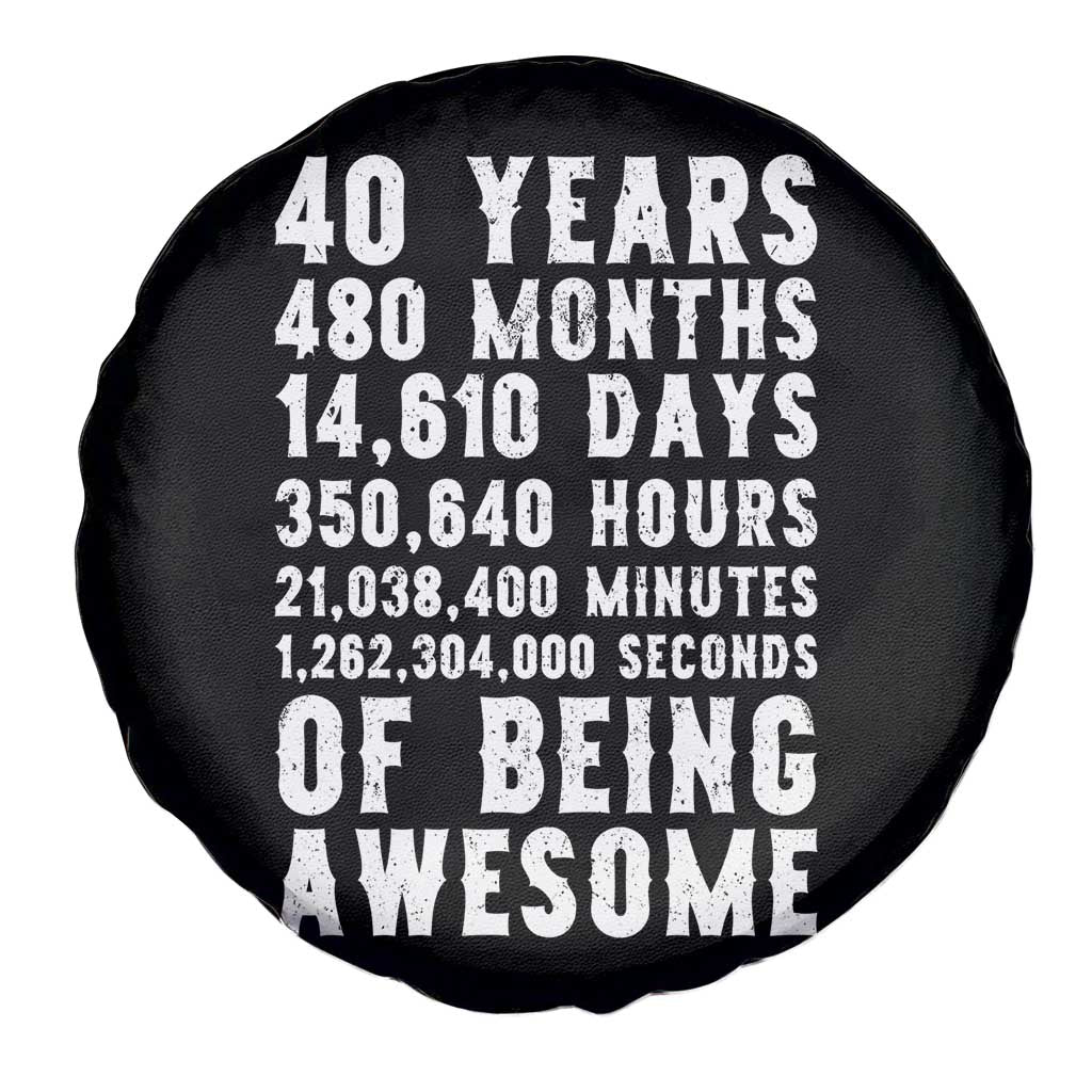 40 Years of Being Awesome Spare Tire Cover Vintage 1986 Fortieth Birthday Graphic