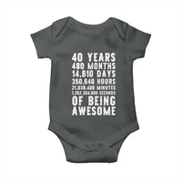 40 Years of Being Awesome Baby Onesie Vintage 1986 Fortieth Birthday Graphic