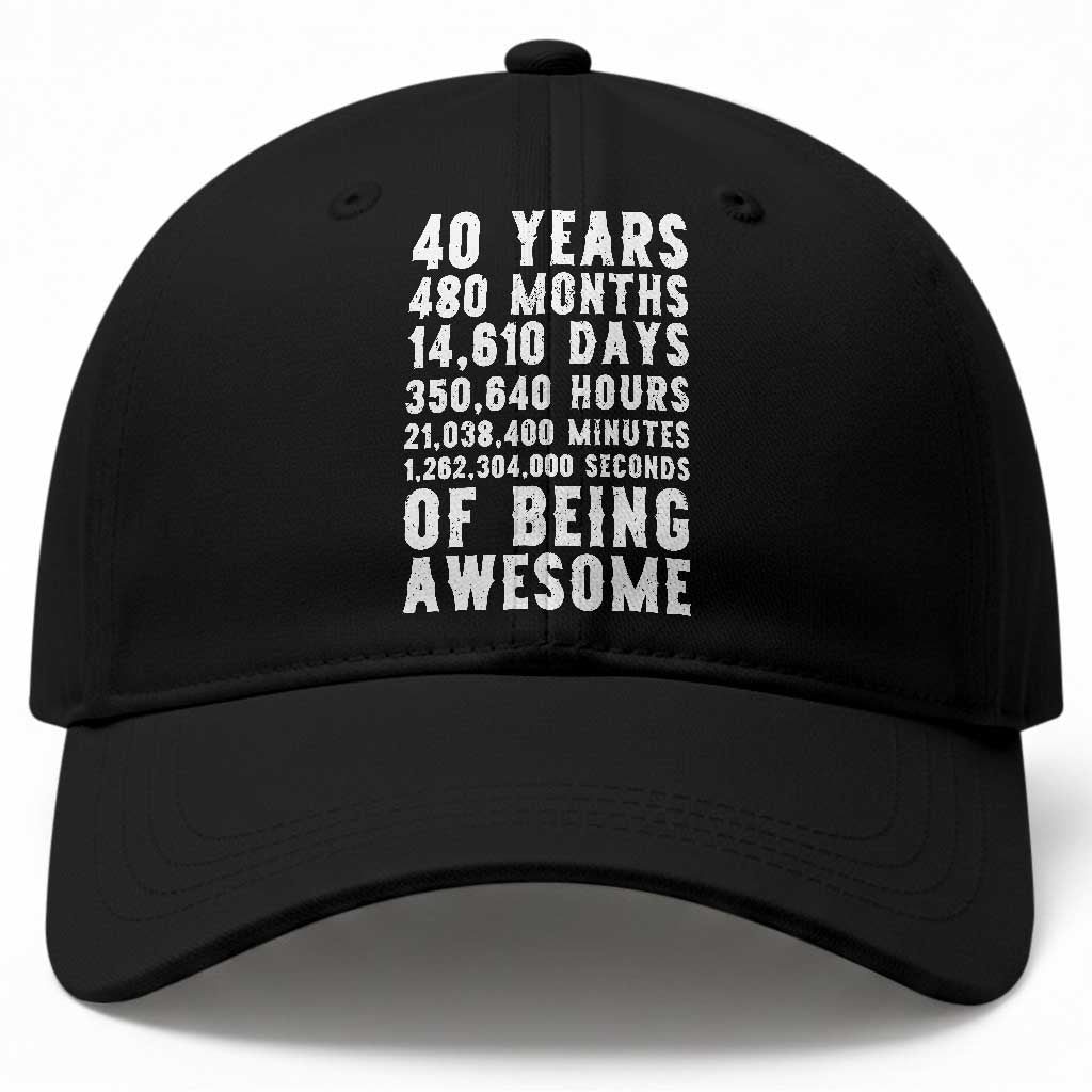 40 Years of Being Awesome Baseball Cap Vintage 1986 Fortieth Birthday Graphic