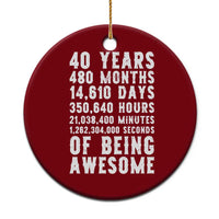 40 Years of Being Awesome Ceramic Ornament Vintage 1986 Fortieth Birthday Graphic