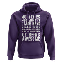 40 Years of Being Awesome Hoodie Vintage 1986 Fortieth Birthday Graphic