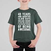 40 Years of Being Awesome T Shirt For Kid Vintage 1986 Fortieth Birthday Graphic