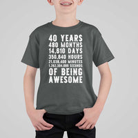 40 Years of Being Awesome T Shirt For Kid Vintage 1986 Fortieth Birthday Graphic