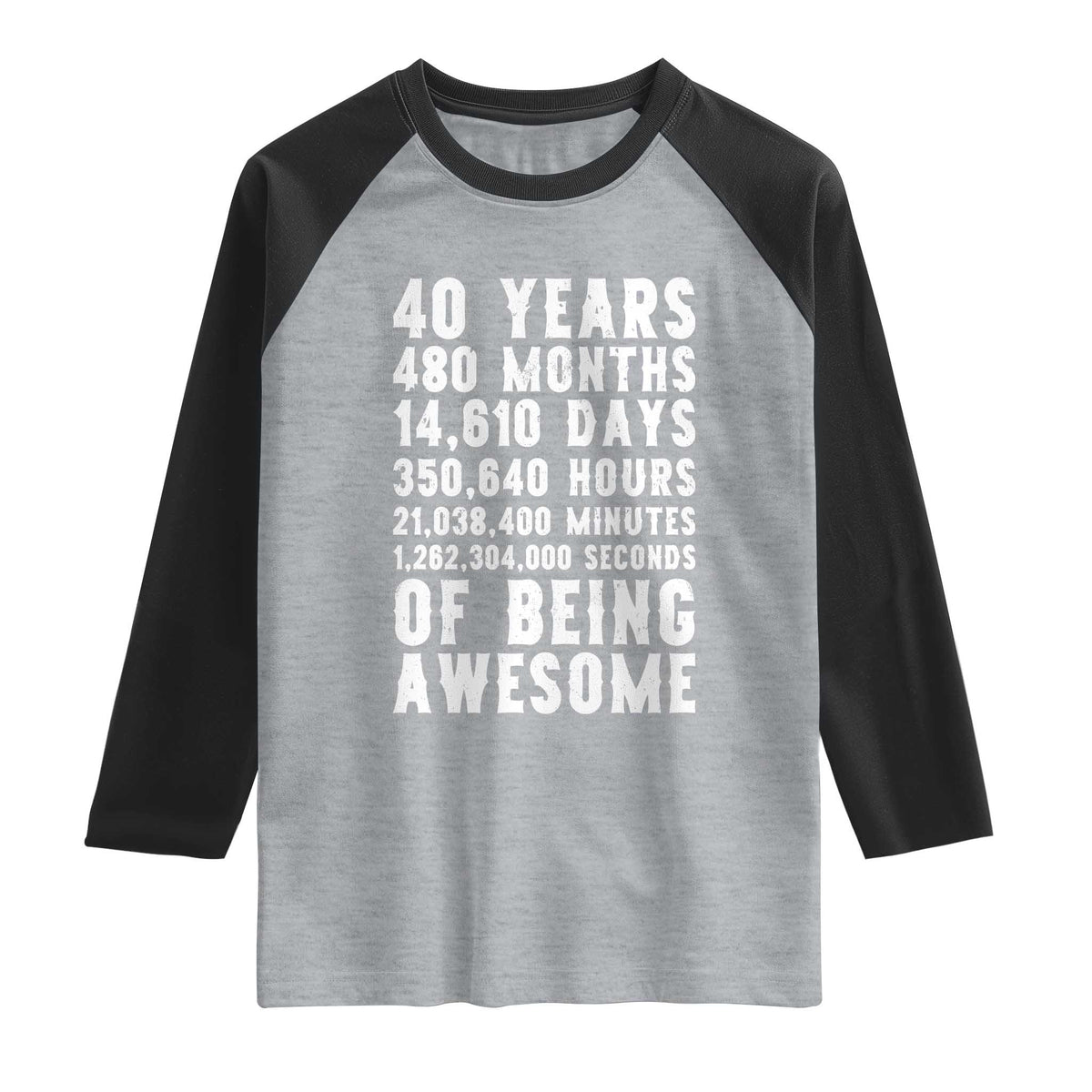 40 Years of Being Awesome Raglan Shirt Vintage 1986 Fortieth Birthday Graphic