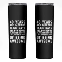 40 Years of Being Awesome Skinny Tumbler Vintage 1986 Fortieth Birthday Graphic