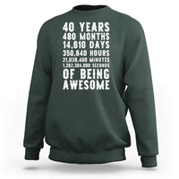 40 Years of Being Awesome Sweatshirt Vintage 1986 Fortieth Birthday Graphic
