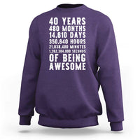 40 Years of Being Awesome Sweatshirt Vintage 1986 Fortieth Birthday Graphic