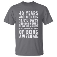 40 Years of Being Awesome T Shirt Vintage 1986 Fortieth Birthday Graphic