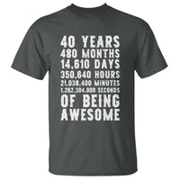 40 Years of Being Awesome T Shirt Vintage 1986 Fortieth Birthday Graphic