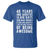 40 Years of Being Awesome T Shirt Vintage 1986 Fortieth Birthday Graphic