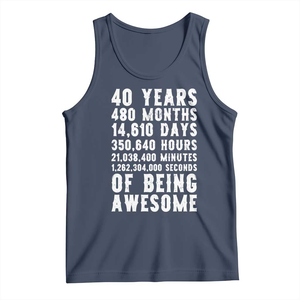 40 Years of Being Awesome Tank Top Vintage 1986 Fortieth Birthday Graphic